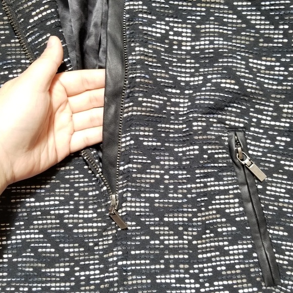 H&M Moto Embroidered Knit Crop Zip Jacket - Picture 5 of 8